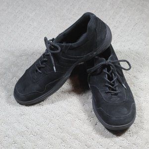 True Spirit Easy Spirit Sz 7M Erbersh Black Nubuck Leather Comfort Sneaker